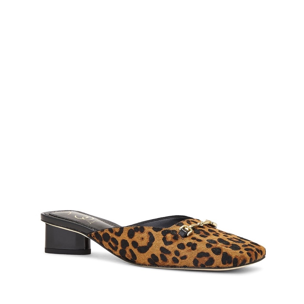Leopard Print Calf Skin Women's Mule Shoes